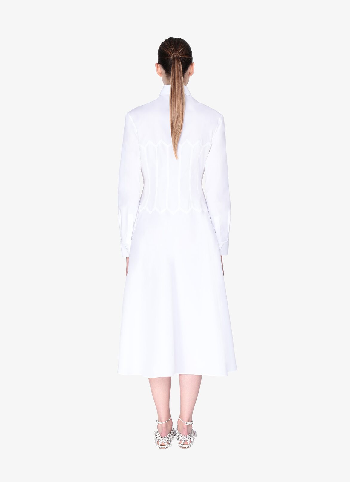 Long-Sleeved Shirt Dress ALAÏA WHITE LONG-SLEEVED SHIRT DRESS